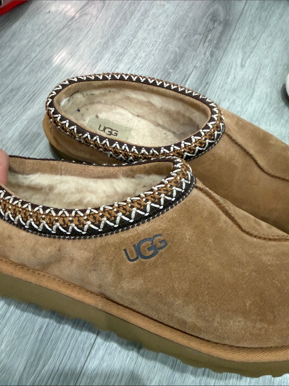 UGG Kids Tan Slip-On with Branded Sole